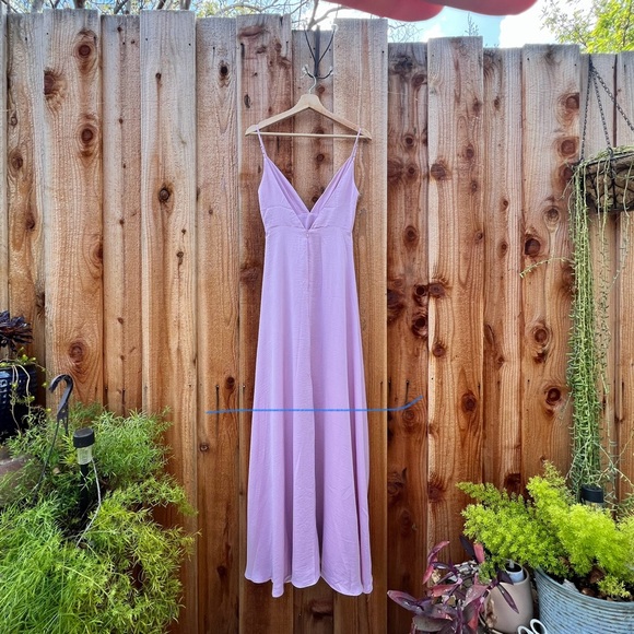 Light Pink Lilac Satin Backless Slip Maxi Dress 🌿🌿 - Picture 9 of 11